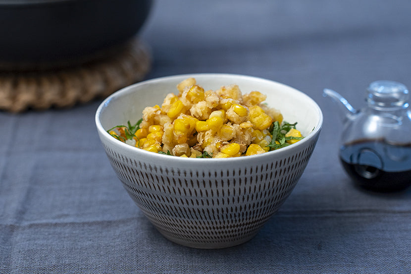 トウモロコシのばらばら揚げ丼